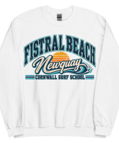 Fistral Beach Newquay Cornwall Surfing Jumper Varsity Sweatshirt