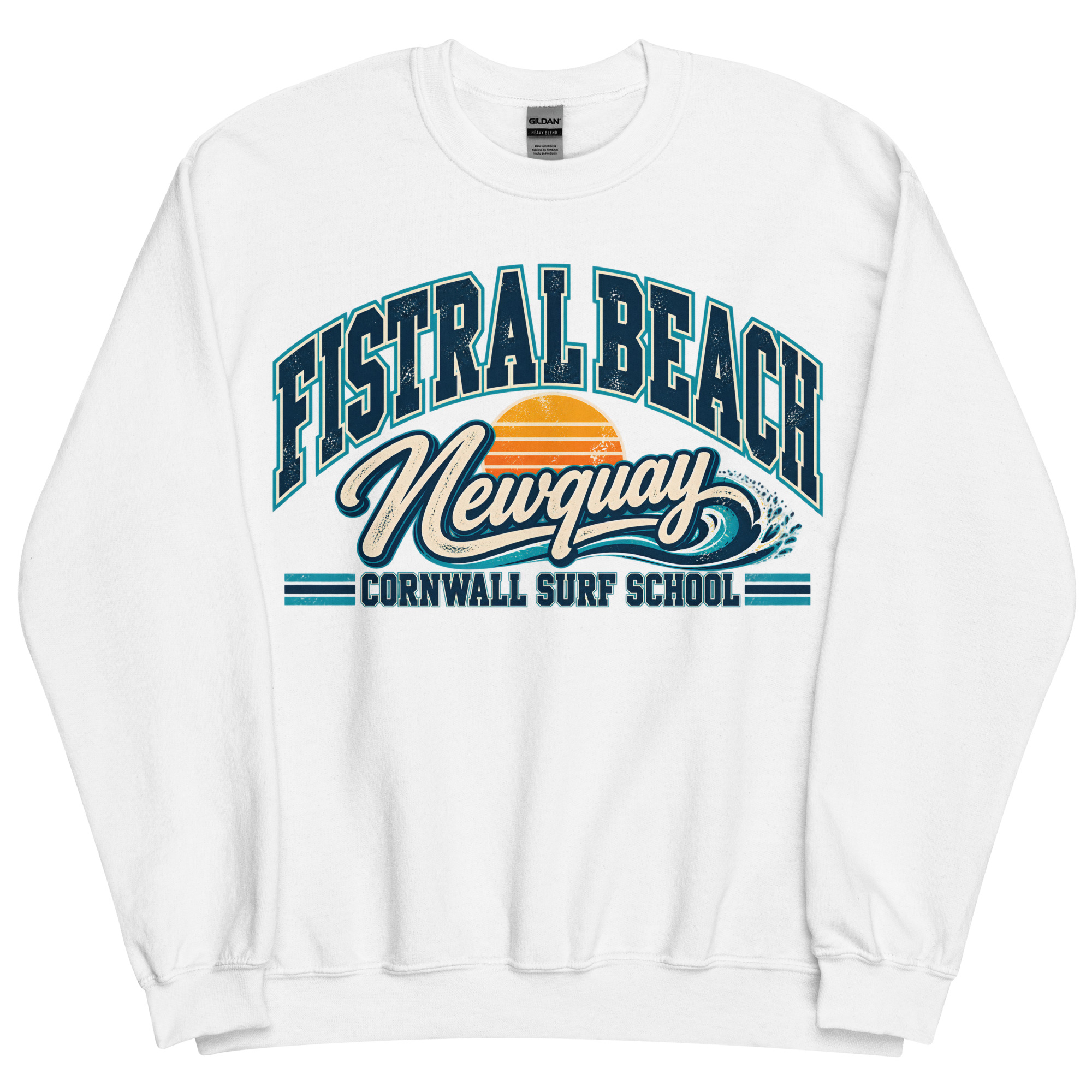 Fistral Beach Newquay Cornwall Surfing Jumper Varsity Sweatshirt