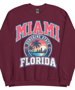 Miami Florida Sunshine State Varsity Sweatshirts Jumpers