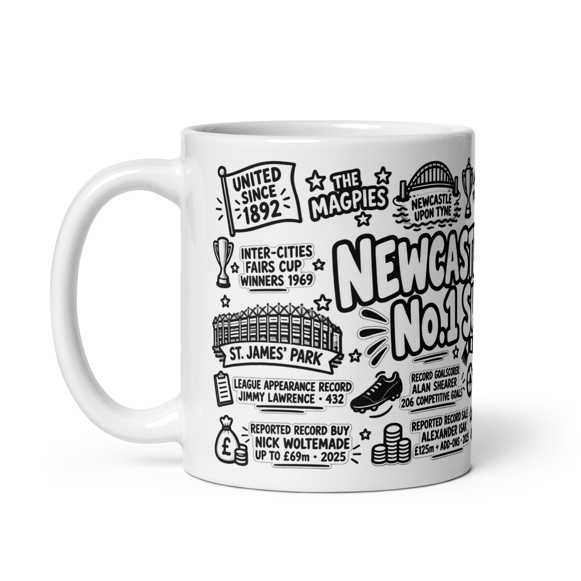 Newcastle United Mug No1 Supporter Gift Mugs