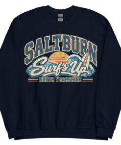 Saltburn North Yorkshire Surfing Jumper Varsity Sweatshirt
