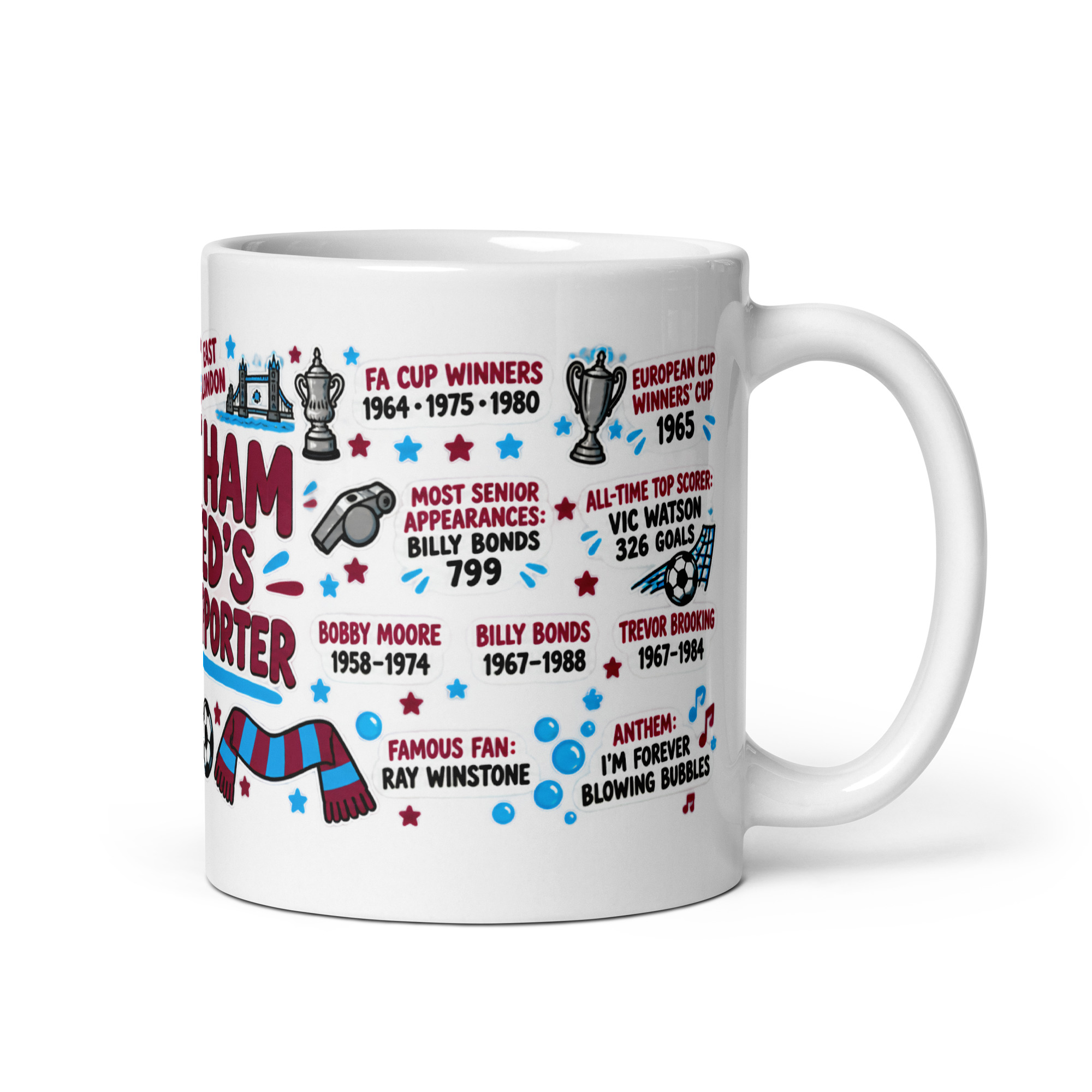 West Ham Mug No1 Supporter Gift Mugs
