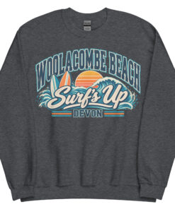 Woolacombe Beach Devon Surfing Jumper Varsity Sweatshirt