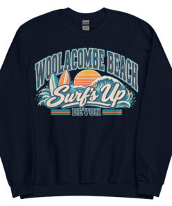 Woolacombe Beach Devon Surfing Jumper Varsity Sweatshirt
