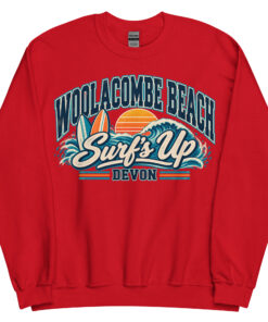 Woolacombe Beach Devon Surfing Jumper Varsity Sweatshirt